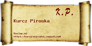 Kurcz Piroska névjegykártya