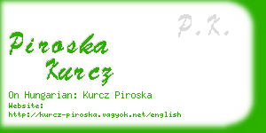 piroska kurcz business card